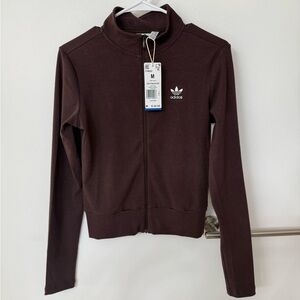 adidas Originals Essentials track top in brown
